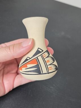 Jemez Pueblo Pottery Native American Mini Bud Vase